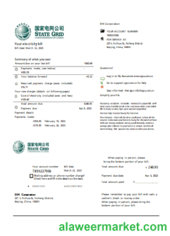 State Grid Corporation of China electricity utility business bill SCR